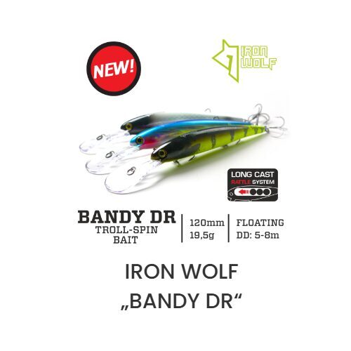 Vobleris Iron Wolf Bandy DR 120F UV (120mm, 19.5g, 5-8m, Floating)